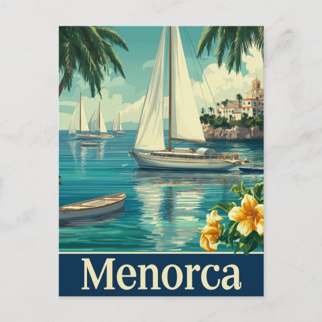 Menorca vintage vykort (Framsida)