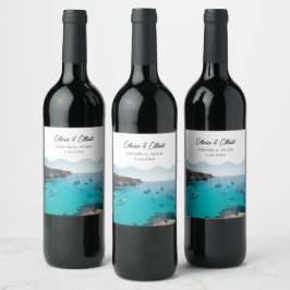 Menorca Wedding Favor Personlig Vin-etikett Vinflaska Etikett
