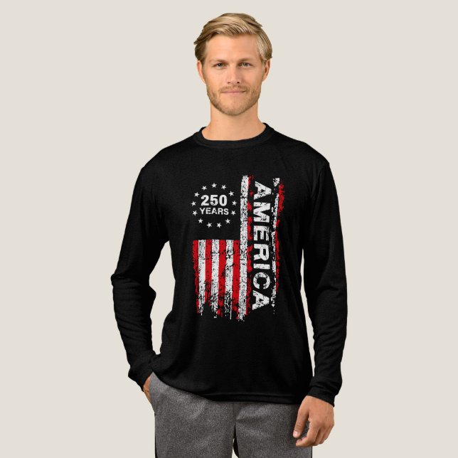 Mens 250 år Amerika  T Shirt (Hel framsida)
