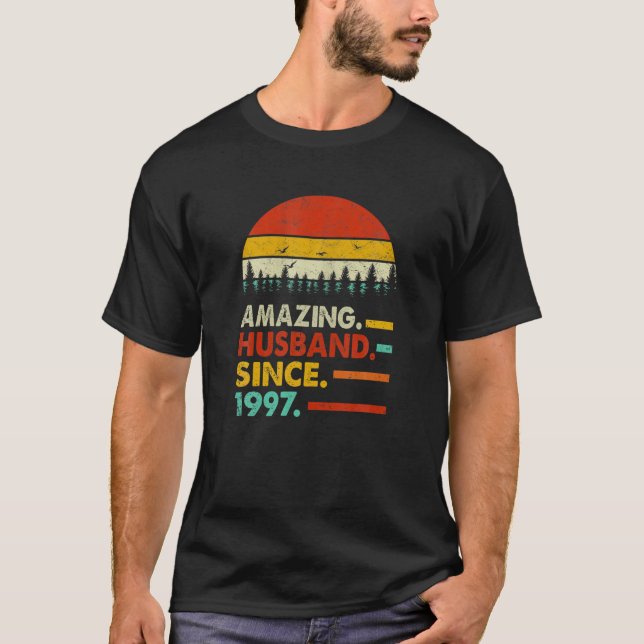 Mens 25Th Wedding Anniversary For Him Awesome Husb T Shirt (Framsida)