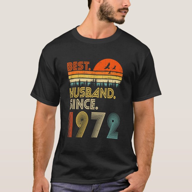 Mens 50th Wedding Anniversary  Best Husband Since  T Shirt (Framsida)