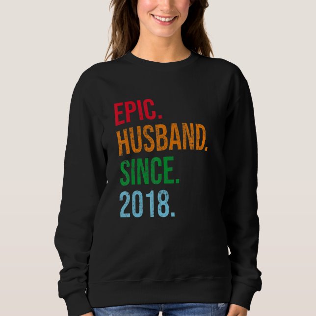 Mens 5th Wedding Anniversary Ideas Epic Husband Si T Shirt (Framsida)