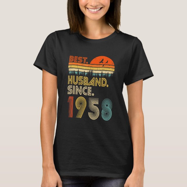Mens 64th Wedding Anniversary  Best Husband Since  T Shirt (Framsida)