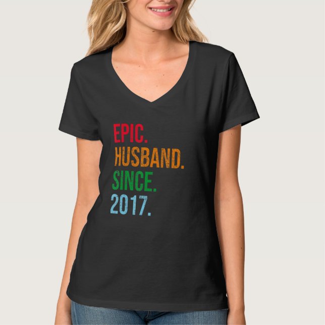 Mens 6th Wedding Anniversary Ideas Epic Husband Si T Shirt (Framsida)