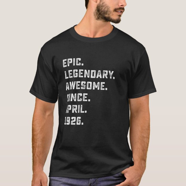 Mens 95Th Birthday Gifts Epic Awesome Legend Since T Shirt (Framsida)