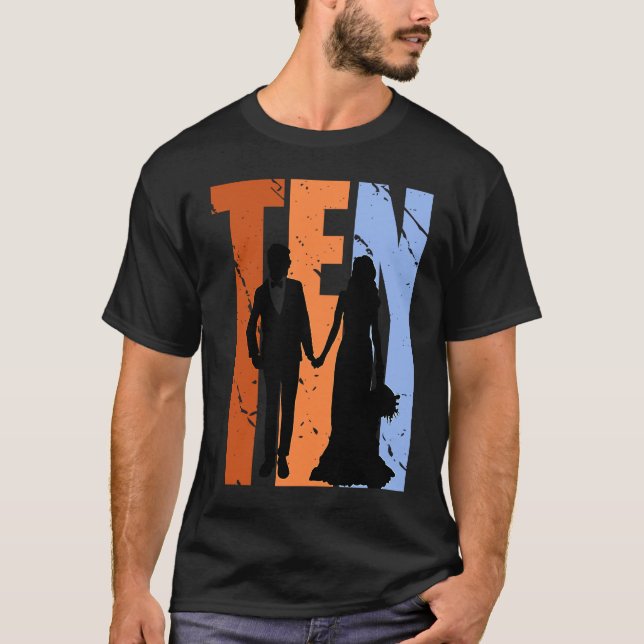 Mens 9th Wedding Anniversary Married Husband Partn T Shirt (Framsida)