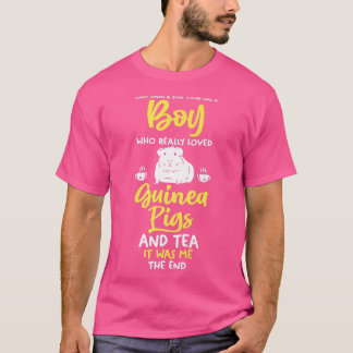 Mens A boy who love tea and Guinea pig Premium T Shirt