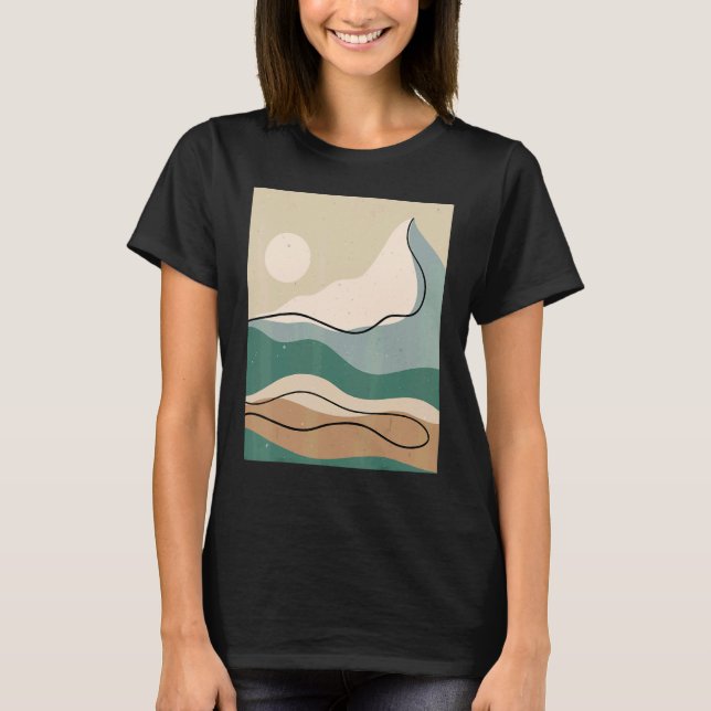 Mens Abstract Mountains Landscape Nature Sky Minim T Shirt (Framsida)