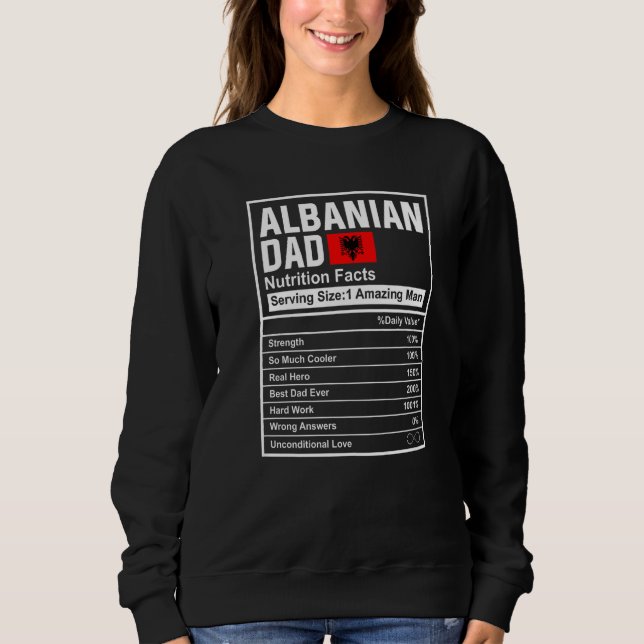 Mens Albanian Dad Nutrition Facts Father's Day Nat T Shirt (Framsida)