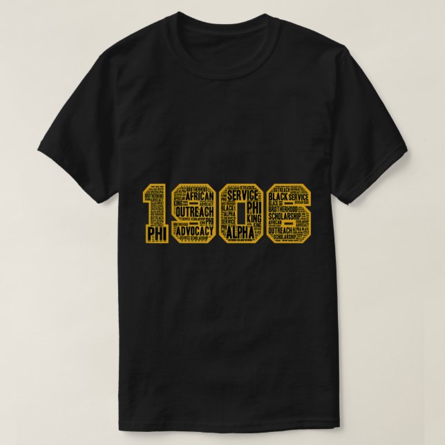 Mens Alpha African Fraternity Hand Sign 1906 Words T Shirt (Design framsida)