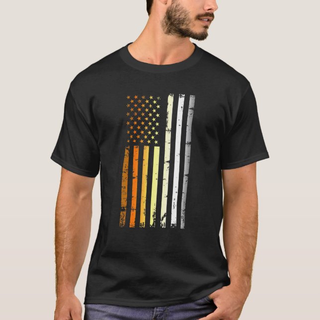 Mens American Flag Lgbt Bear Pride T Shirt (Framsida)