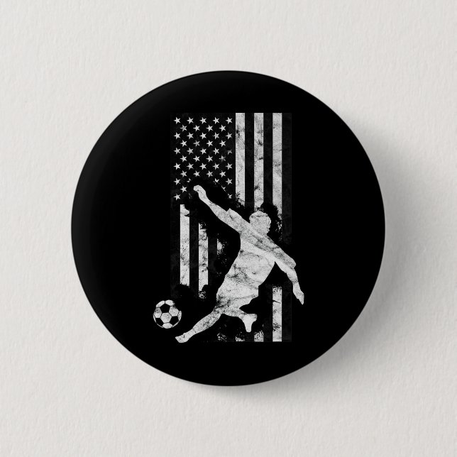 Mens American Flag Soccer Player  Knapp (Framsida)