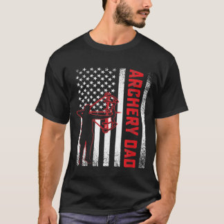 Mens Archery Bow Sport Vintage Dad Art Usa Flag A T Shirt