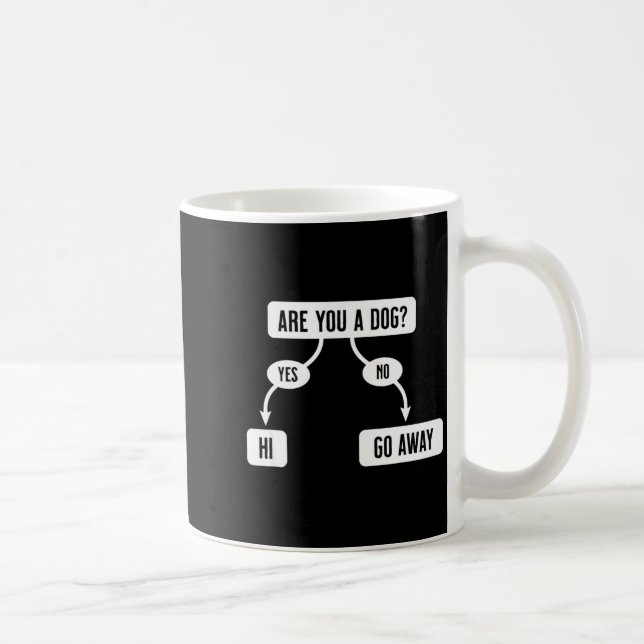 Mens Are You A Dog Funny Cute Flowchart  Kaffemugg (Höger)