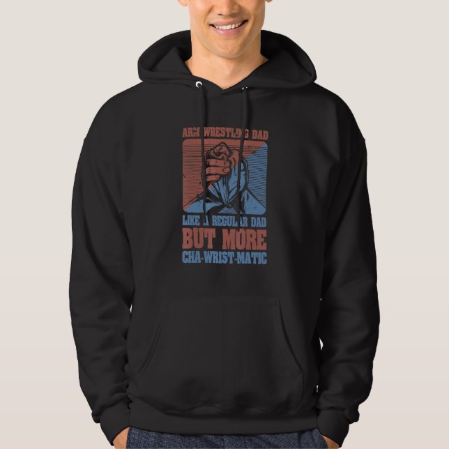Mens Arm Wrestling Dad Father Arm Wrestler Hoodie (Framsida)