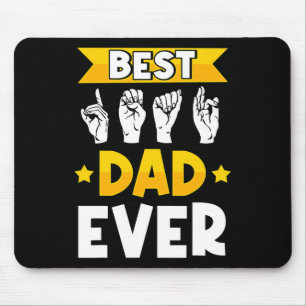 Mens ASL-teckenspråk döv medvetenhet och döv pappa Musmatta