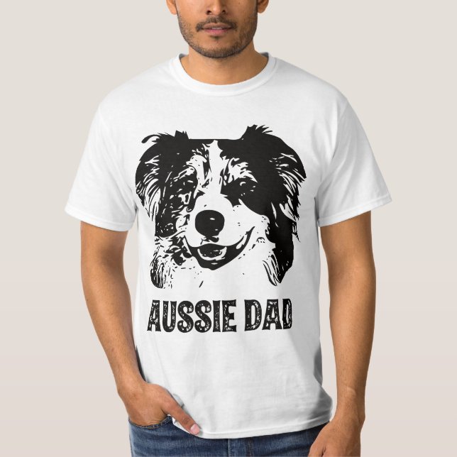 Mens Aussie Dad - Australian Shepherd Dog Dad  T Shirt (Framsida)