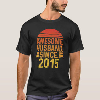 Mens Awesome Husband since 2015 Wedding Anniversar T Shirt