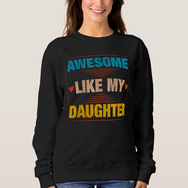 Mens Awesome Like My Daughter   Retro Dad Daddy Pa T Shirt (Framsida)