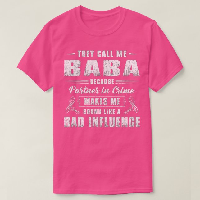 Mens Baba Partner In Crime  Funny Grandpa Fathers  T Shirt (Design framsida)