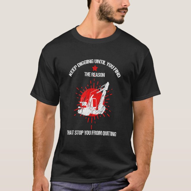 Mens Backhoe Operator for Excavator Sand Digger T Shirt (Framsida)