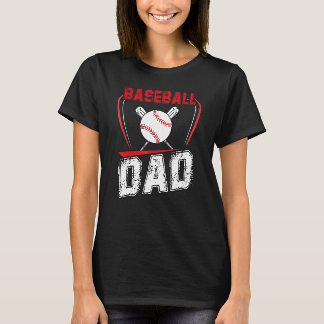 Mens BASEBALL DAD Matching Softball Baseball Mom D T Shirt (Framsida)