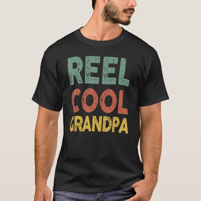 Mens Bass Fishing  Reel Cool Grandpa Pop Fisherman T Shirt (Framsida)