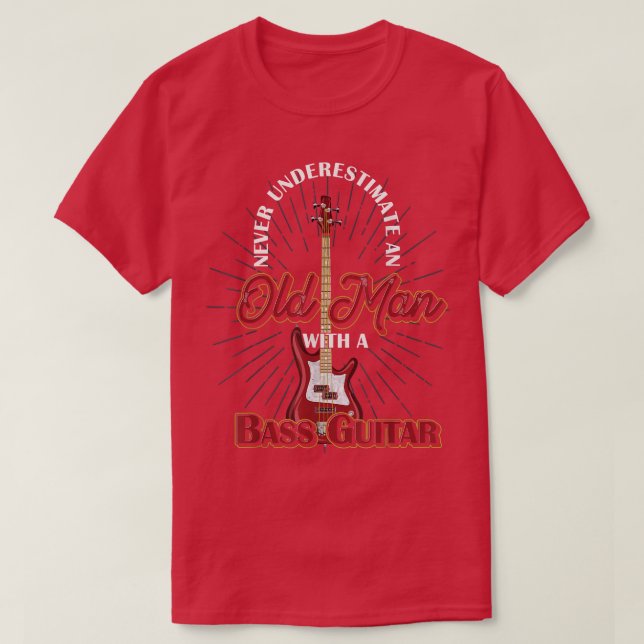 Mens Bass Guitar Player Men Retired Bassist Music  T Shirt (Design framsida)