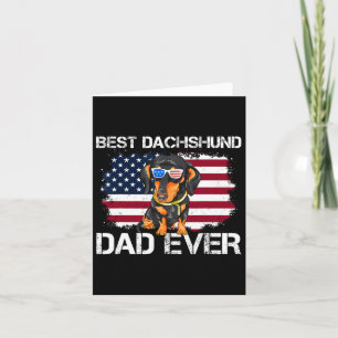 Mens Bästa Dachshund Pappa Någonsin Patriotisk Wie Kort