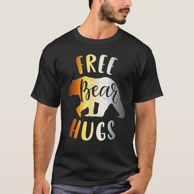 Mens Bear Community Free Bear Hugs  Gay Bear Pride T Shirt (Framsida)
