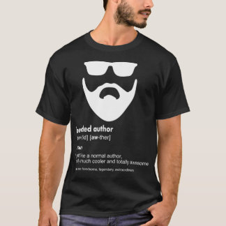 Mens Bearded Author  Funny Beard Writing Writer Gi T Shirt