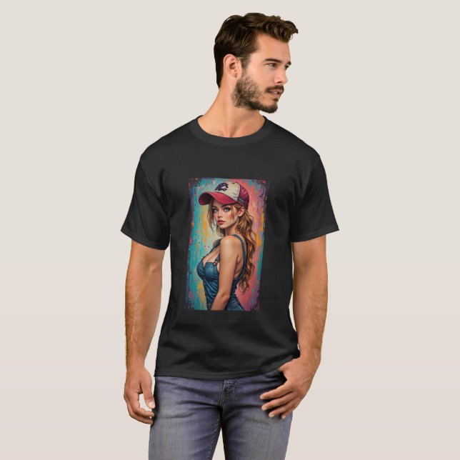 Mens Beautiful Graphic Image of Wine, Women & Song T Shirt (Hel framsida)