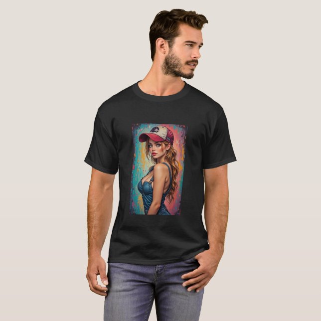Mens Beautiful Graphic Image of Wine, Women & Song T Shirt (Hel framsida)