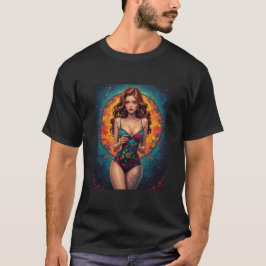 Mens Beautiful Graphic Image of Wine & Women T Shirt