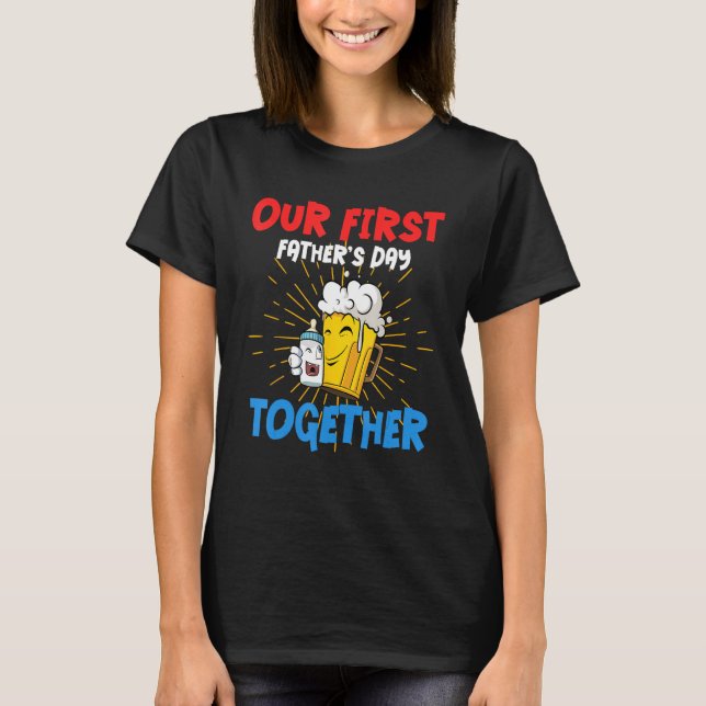 Mens Beer Feeding Bottle First Father s Day T Shirt (Framsida)