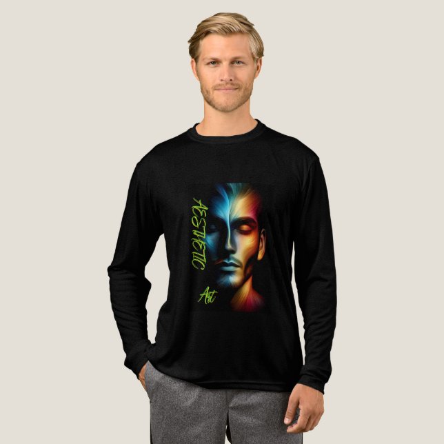 Men's Bella+Canvas Tri-blend Long Sleeve Shirt, So T Shirt (Hel framsida)