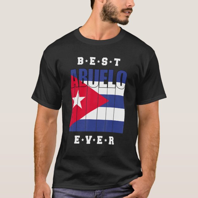 Mens Best Abuelo Ever Cuban Fathers Day Cuba Flag  T Shirt (Framsida)