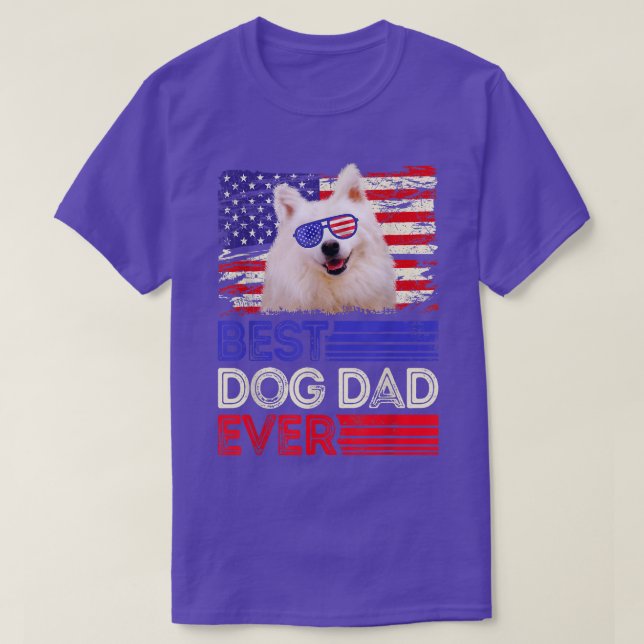 Mens Best American Eskimo Dad Ever American Flag P T Shirt (Design framsida)
