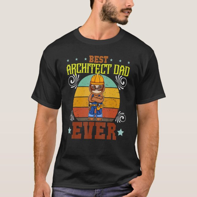 Mens Best Architect Dad Ever Draftsman Father's Da T Shirt (Framsida)