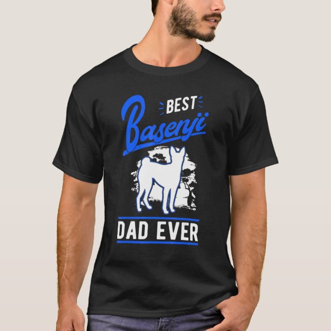 Mens Best Basenji Dad Ever Congo Terrier Basenji T Shirt (Framsida)