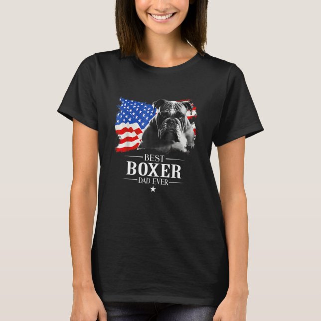 Mens Best Boxer Dad Ever American Flag Father s Da T Shirt (Framsida)
