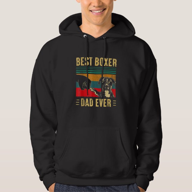Mens Best Boxer Dad Ever   Boxer Dog Dad Fathers D Hoodie (Framsida)