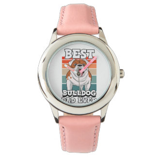 Mens Best Bulldog Dad ever Dog Puppy Lover Armbandsur