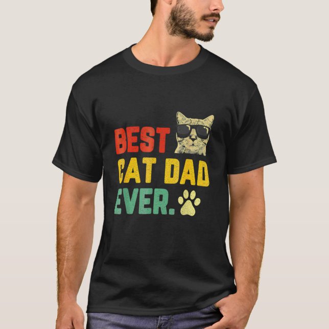 Mens   Best Cat Dad Ever  Men's Cat Dad   Cat Dad T Shirt (Framsida)