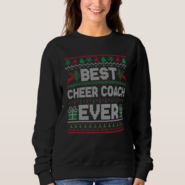 Mens Best Cheer Coach Ever Christmas Pajamas Match T Shirt (Framsida)