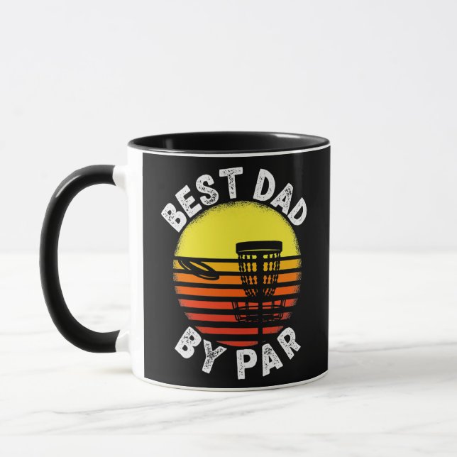 Mens Best Dad By Par Funny Disc Golf Frisbee Mugg (Vänster)