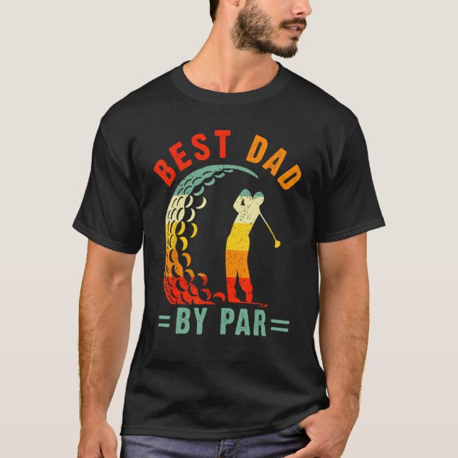 Mens Best Dad By Par  Golf Daddy Fathers Day US Fl T Shirt (Framsida)