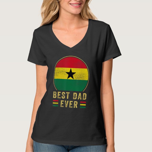Mens Best Dad Ever Ghanaian Father Country Ghana F T Shirt (Framsida)