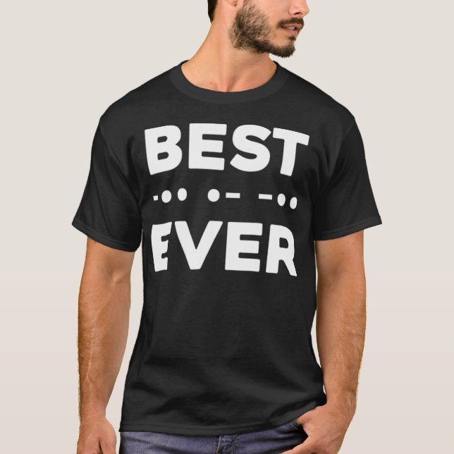 Mens Best Dad Ever Morse Code Shirt Fathers Day T (Framsida)