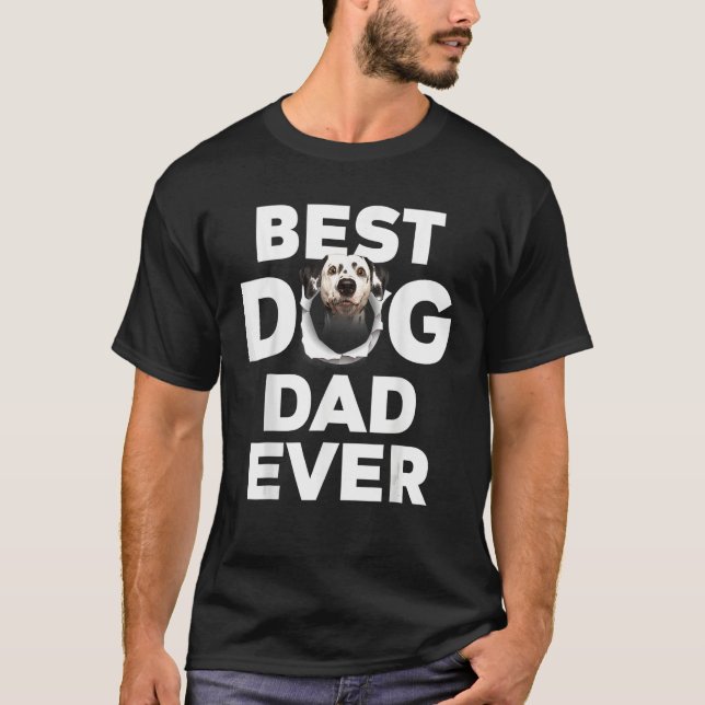 Mens Best Dog Dad Ever Dalmatian T Shirt (Framsida)